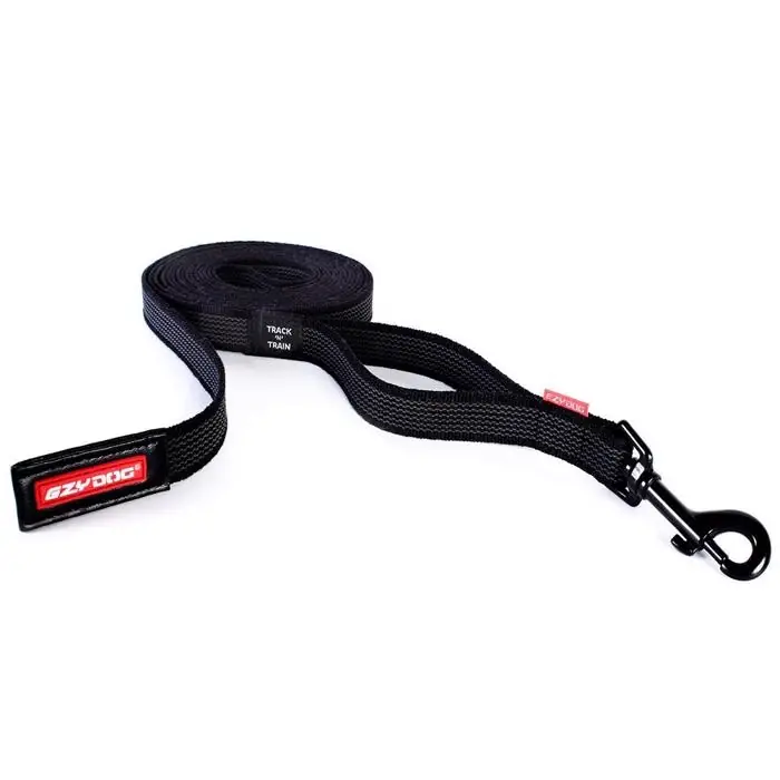 Ezydog Track N Train Gummibelagd Hundlina 5 Meter SVART Säker betalning